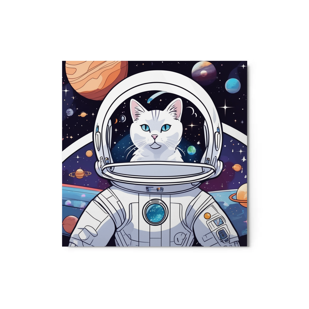 PugMug Custom White Companion Cat Metal Print