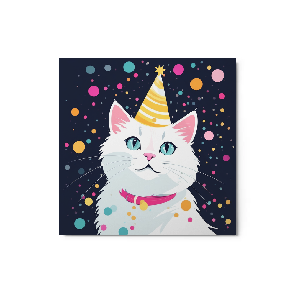 PugMug Custom White Companion Cat Metal Print