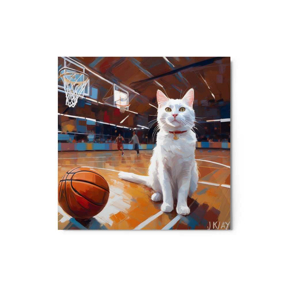 PugMug Custom White Companion Cat Metal Print