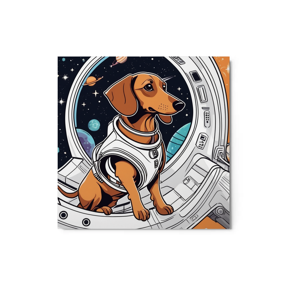 PugMug Custom Tan Dachshund Metal Print