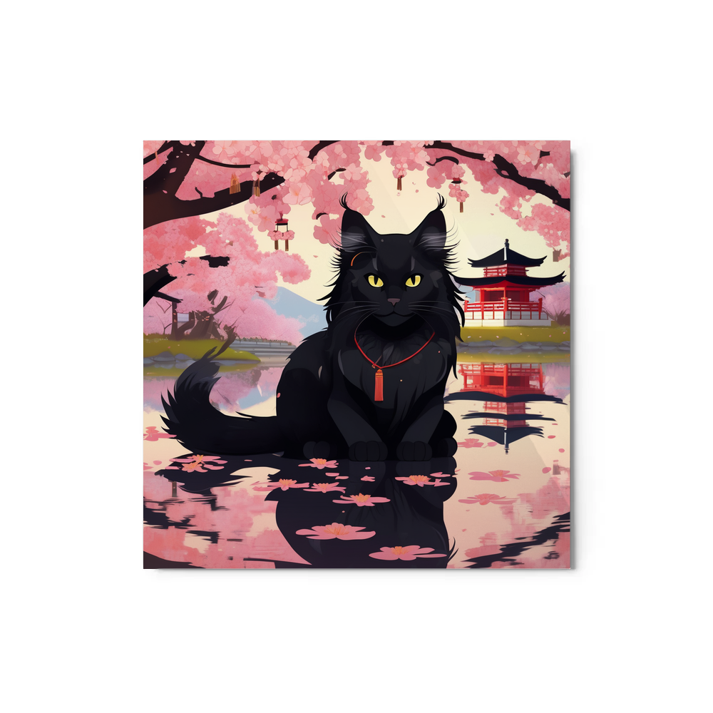 PugMug Custom Black Maine Coon Cat Metal Print