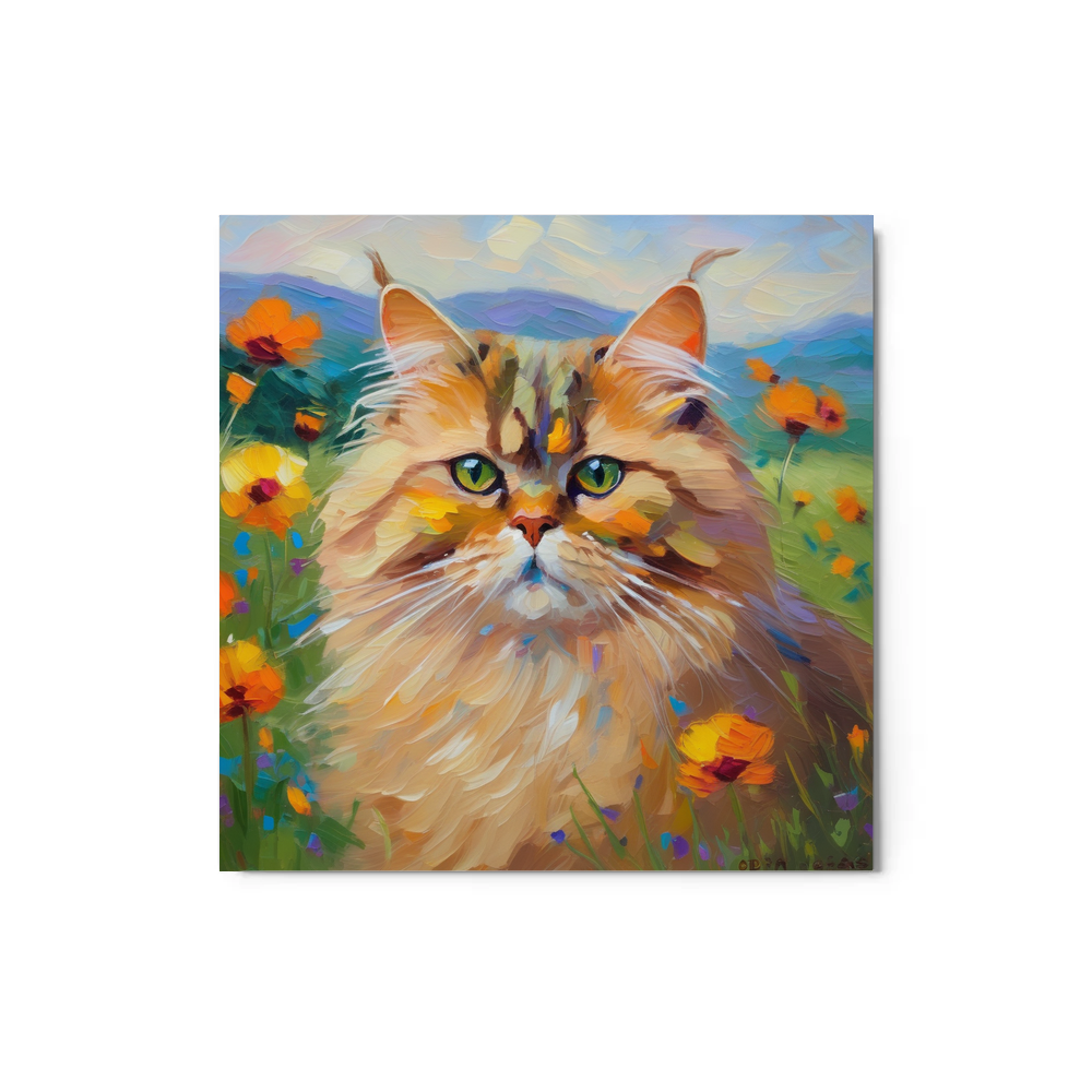 PugMug Custom Tabby Persian Cat Metal Print