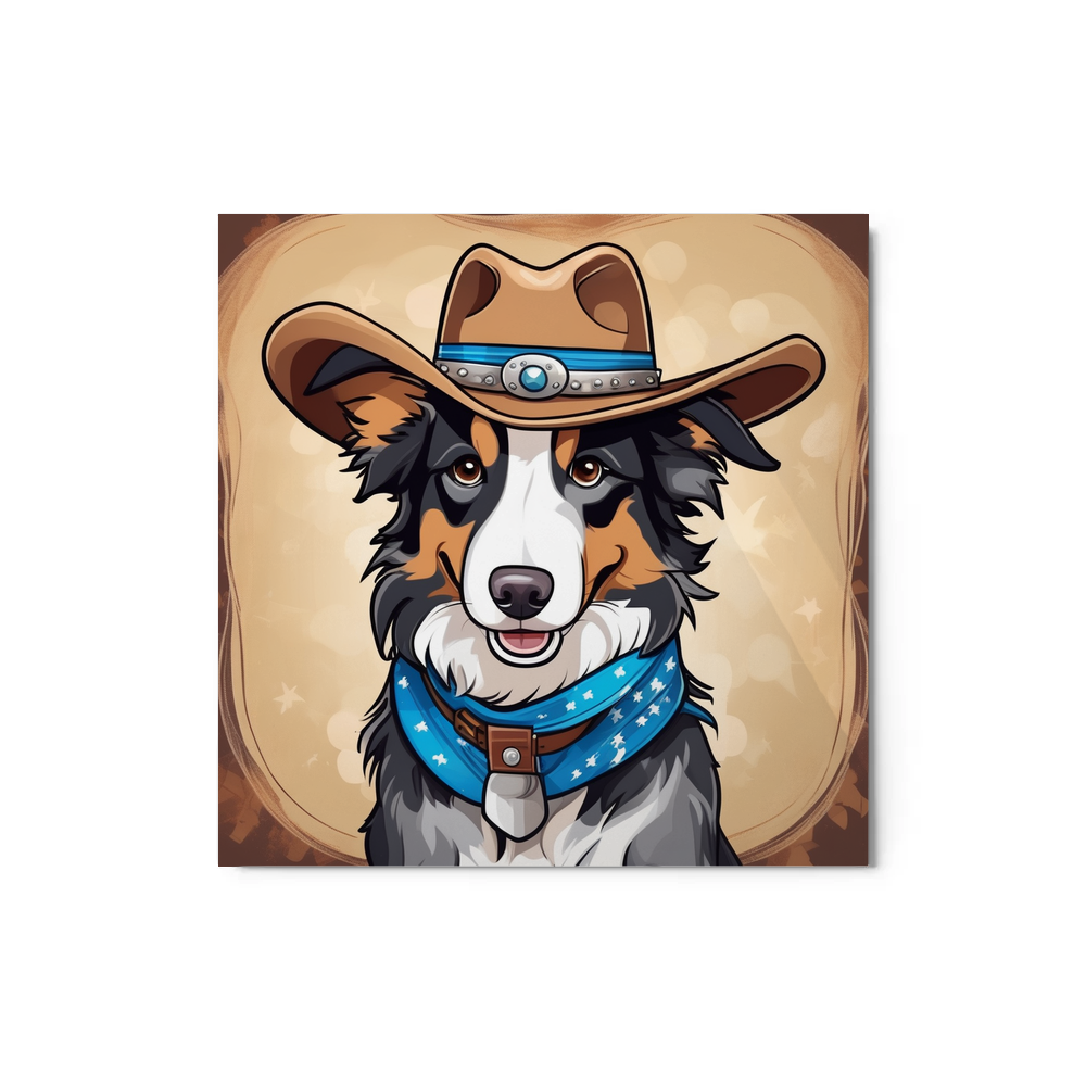 PugMug Custom Blue Merle Border Collie Metal Print