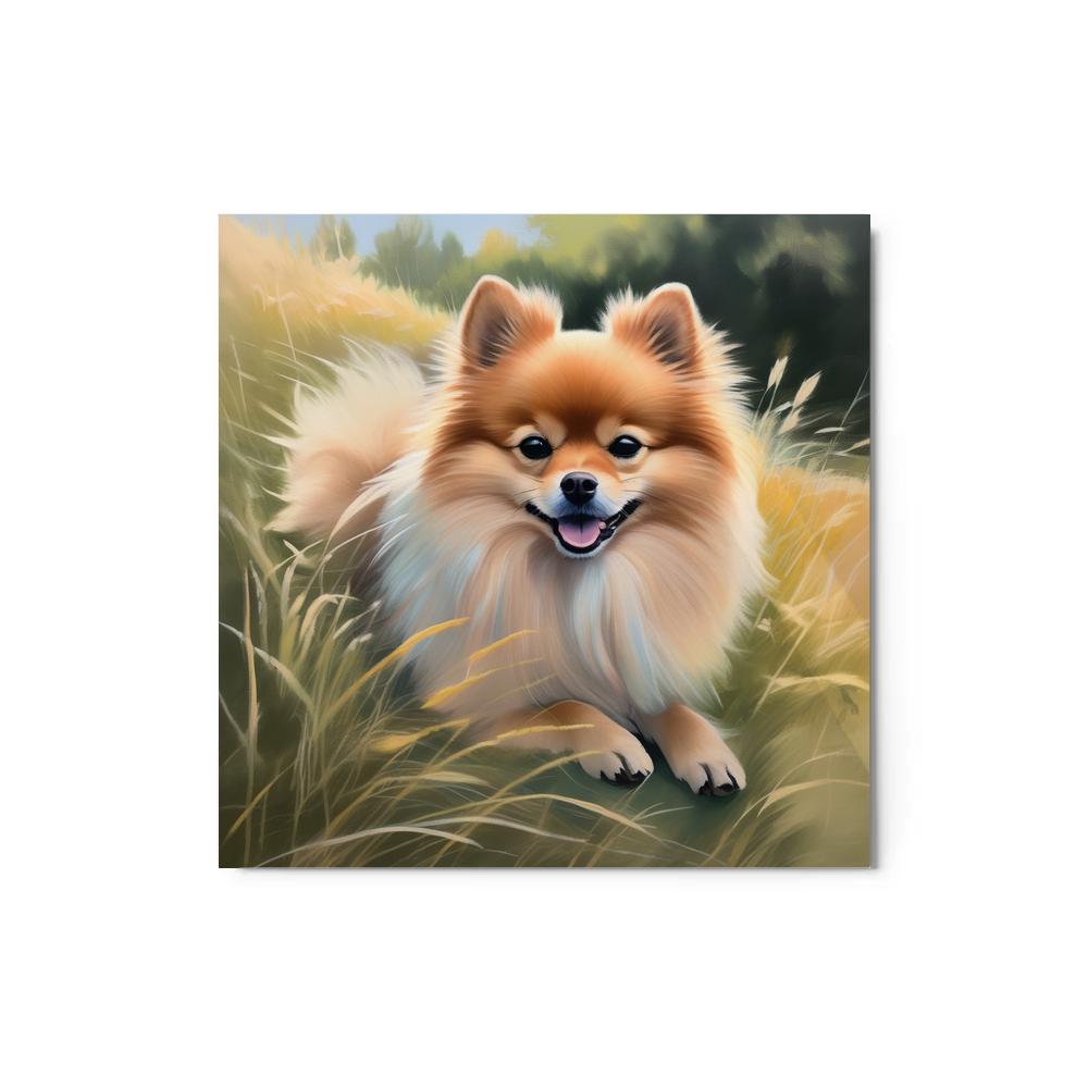 PugMug Custom Tan Pomeranian Metal Print