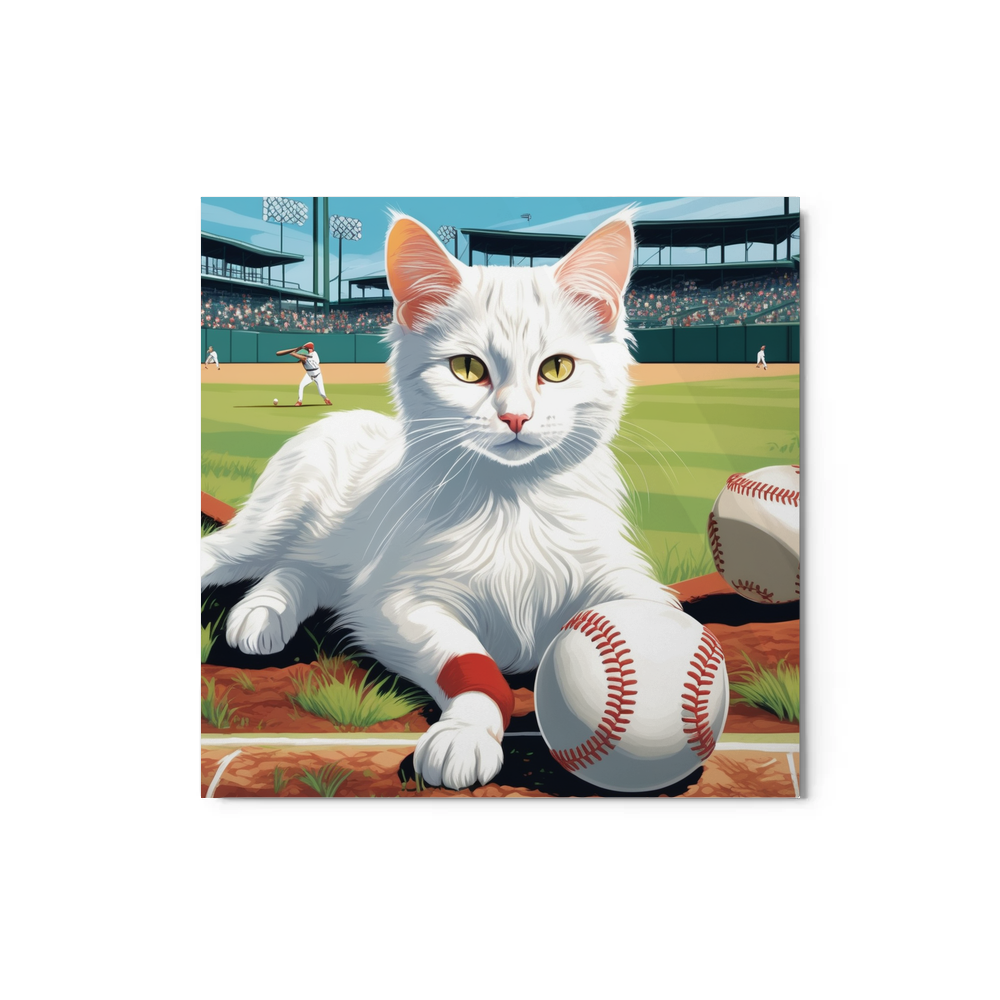 PugMug Custom White Companion Cat Metal Print