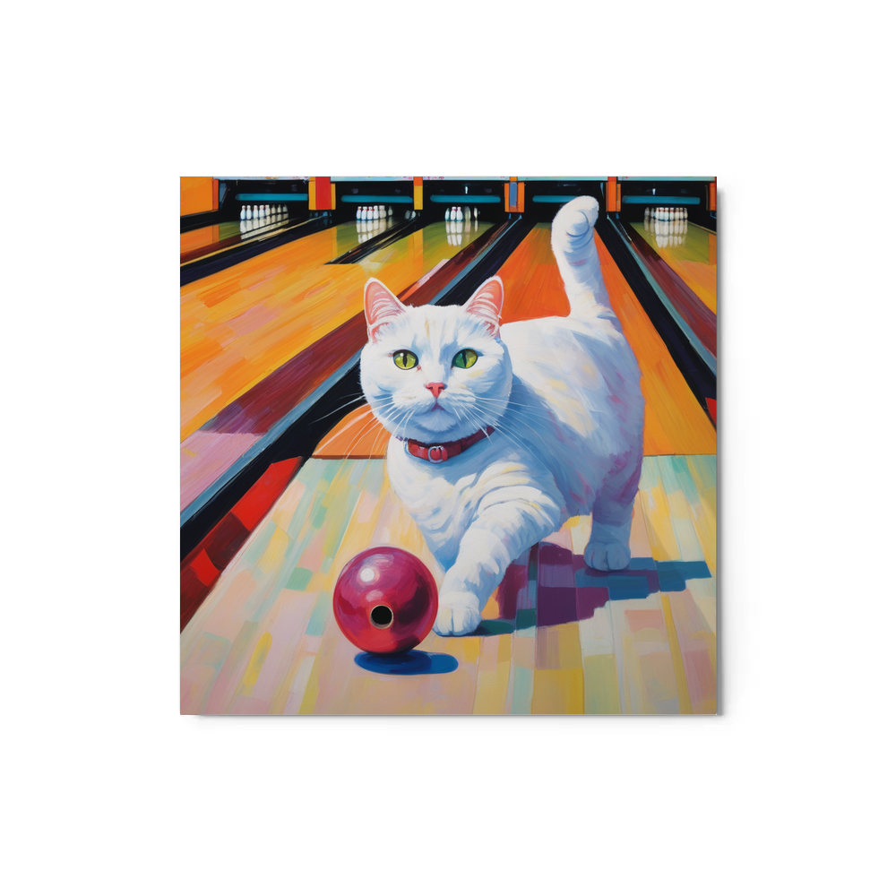 PugMug Custom White Companion Cat Metal Print