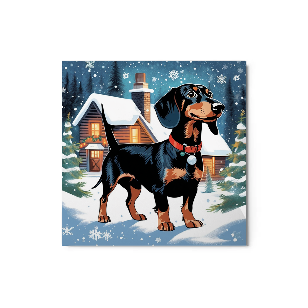 PugMug Custom Black Dachshund Metal Print