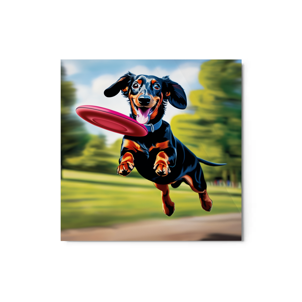 PugMug Custom Black Dachshund Metal Print