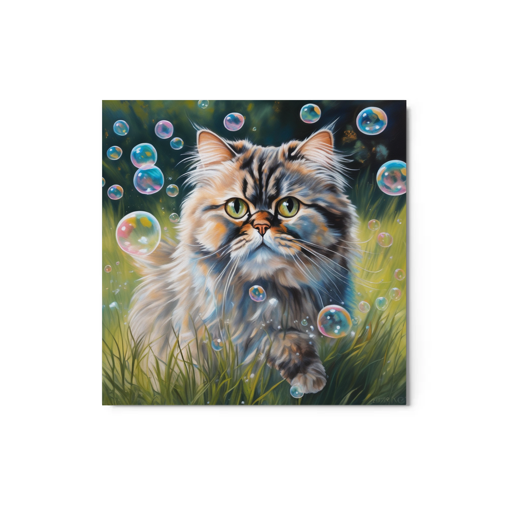 PugMug Custom Tabby Persian Cat Metal Print