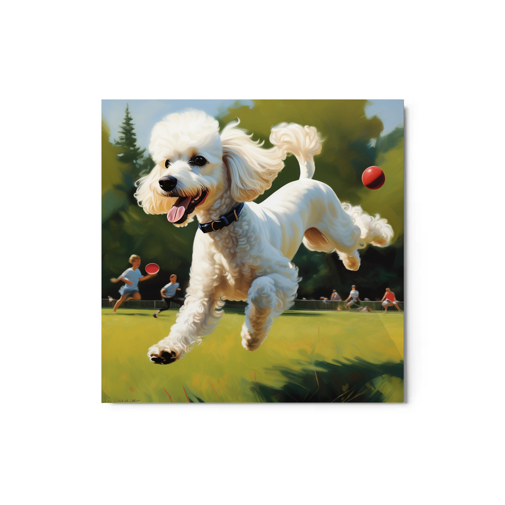PugMug Custom White Poodle Metal Print