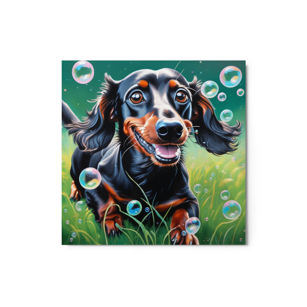 PugMug Custom Black Dachshund Metal Print