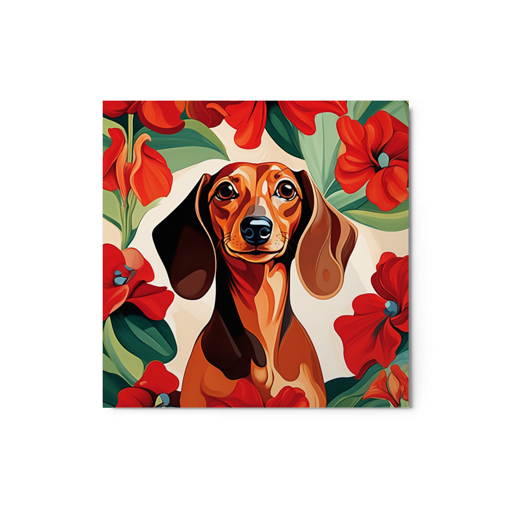 PugMug Custom Tan Dachshund Metal Print