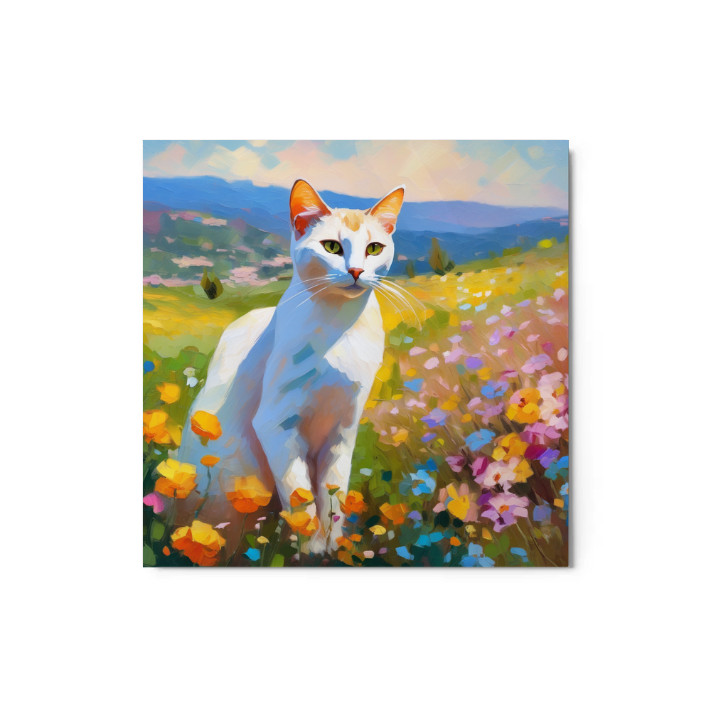 PugMug Custom White Abyssinian Cat Metal Print