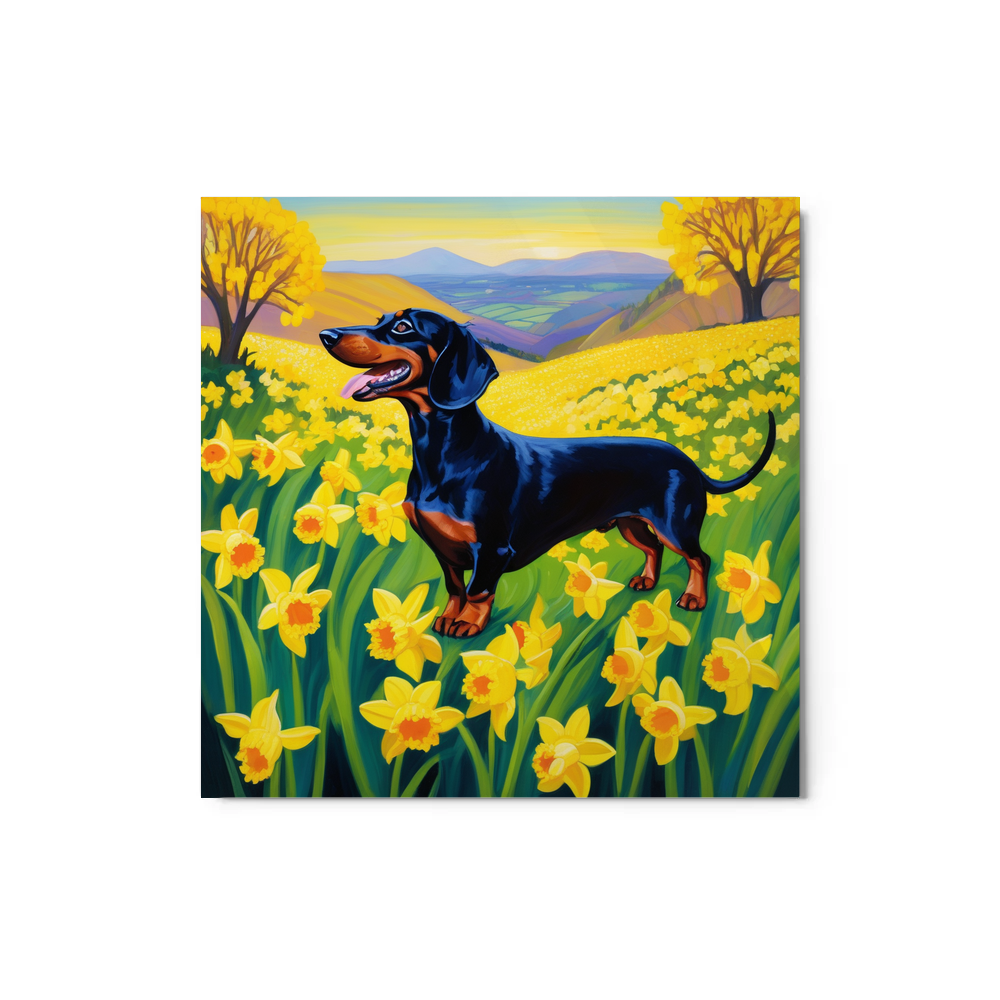 PugMug Custom Black Dachshund Metal Print