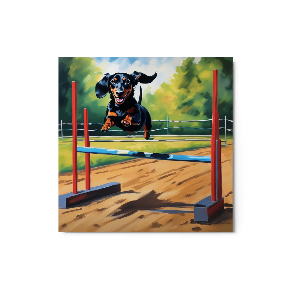 PugMug Custom Black Dachshund Metal Print