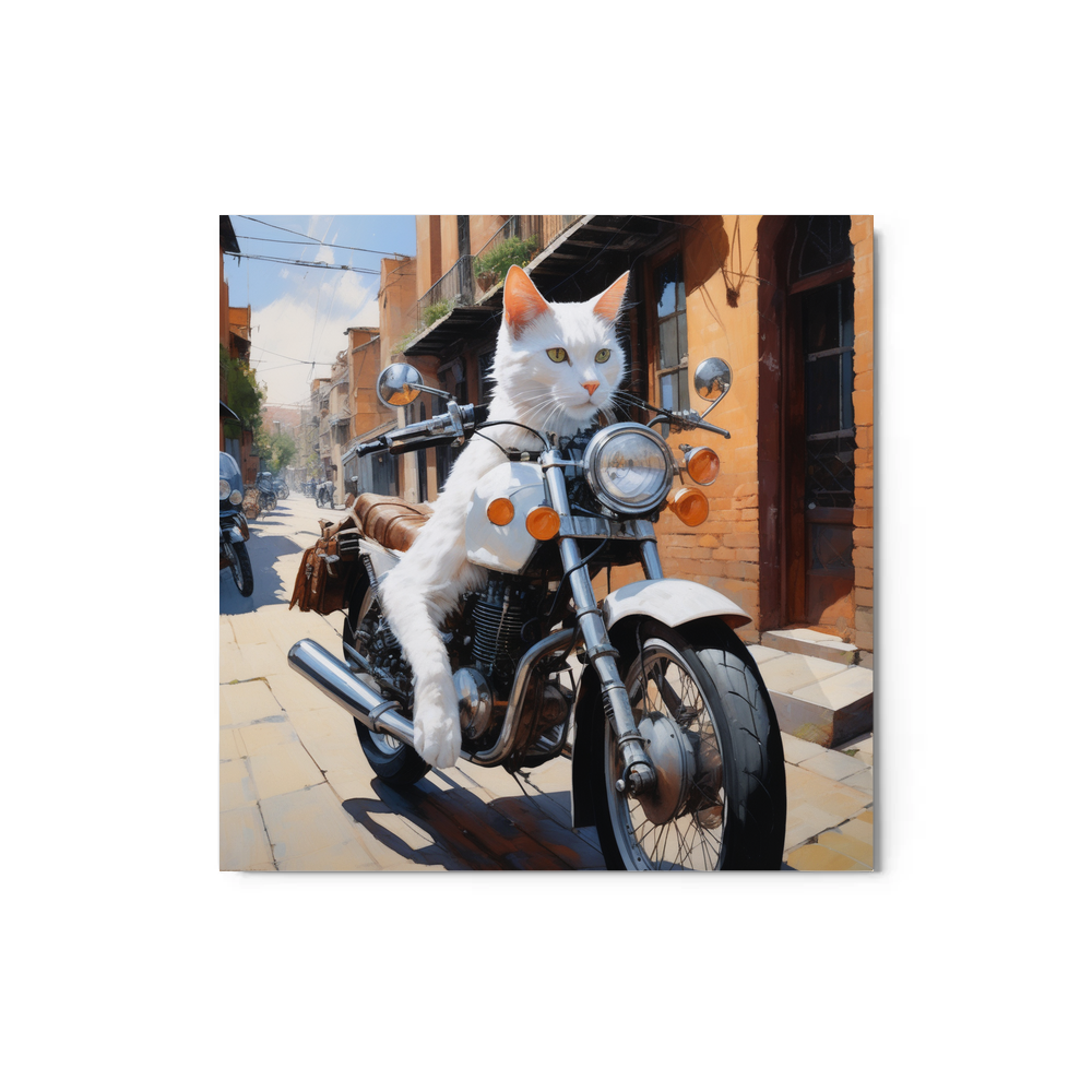 PugMug Custom White Companion Cat Metal Print