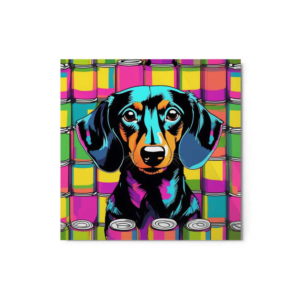 PugMug Custom Black Dachshund Metal Print