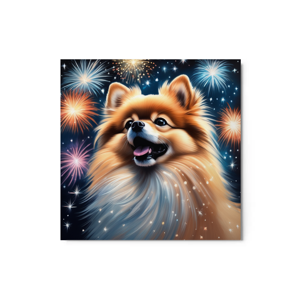 PugMug Custom Tan Pomeranian Metal Print