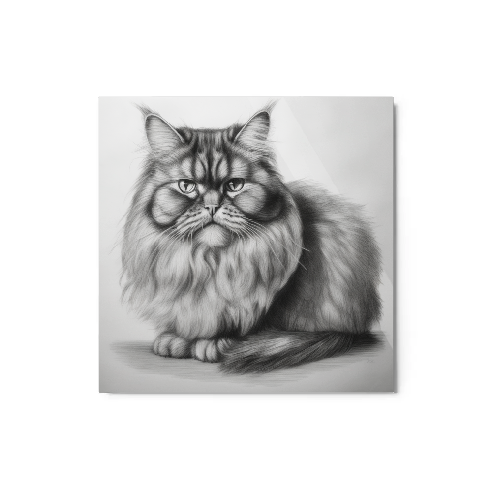 PugMug Custom Tabby Persian Cat Metal Print