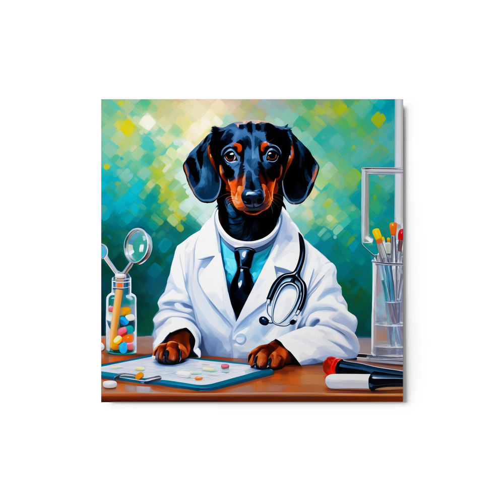 PugMug Custom Black Dachshund Metal Print