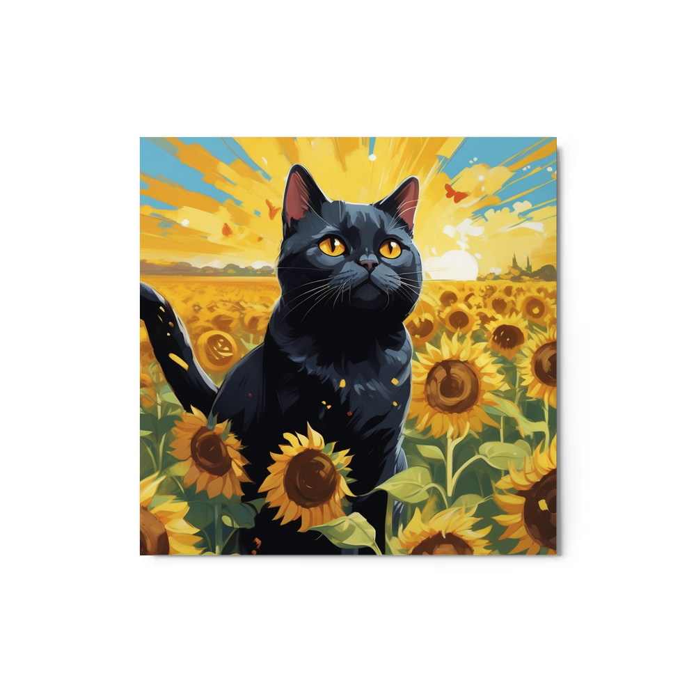 PugMug Custom Black British Shorthair Cat Metal Print