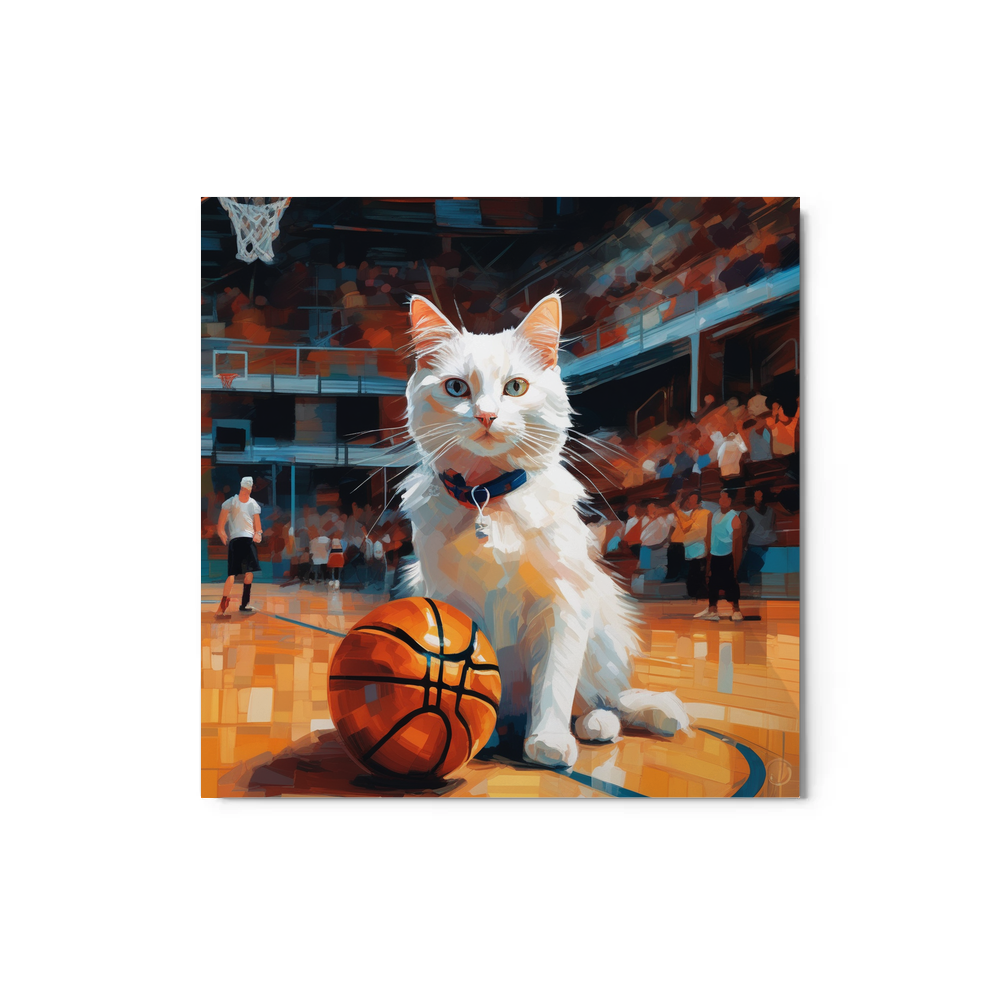 PugMug Custom White Companion Cat Metal Print