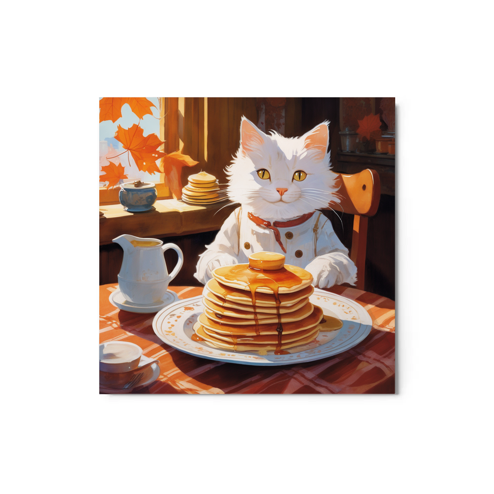 PugMug Custom White Companion Cat Metal Print