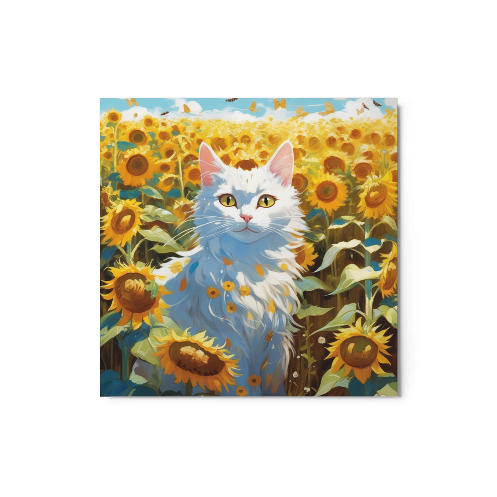 PugMug Custom White Companion Cat Metal Print