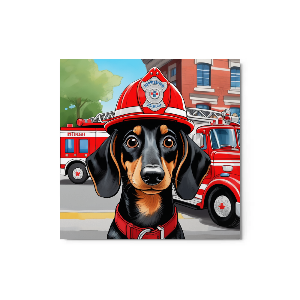 PugMug Custom Black Dachshund Metal Print