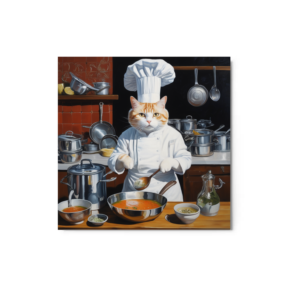 PugMug Custom White Companion Cat Metal Print