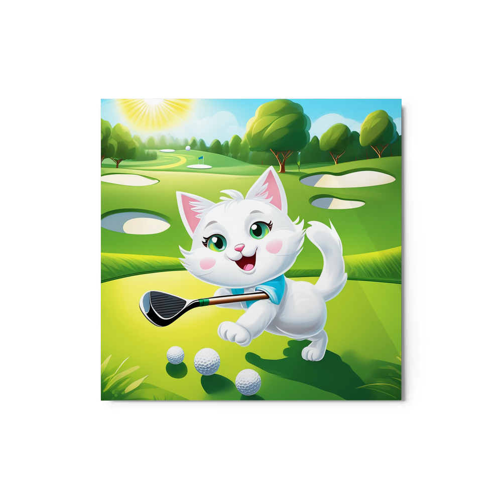 PugMug Custom White Companion Cat Metal Print