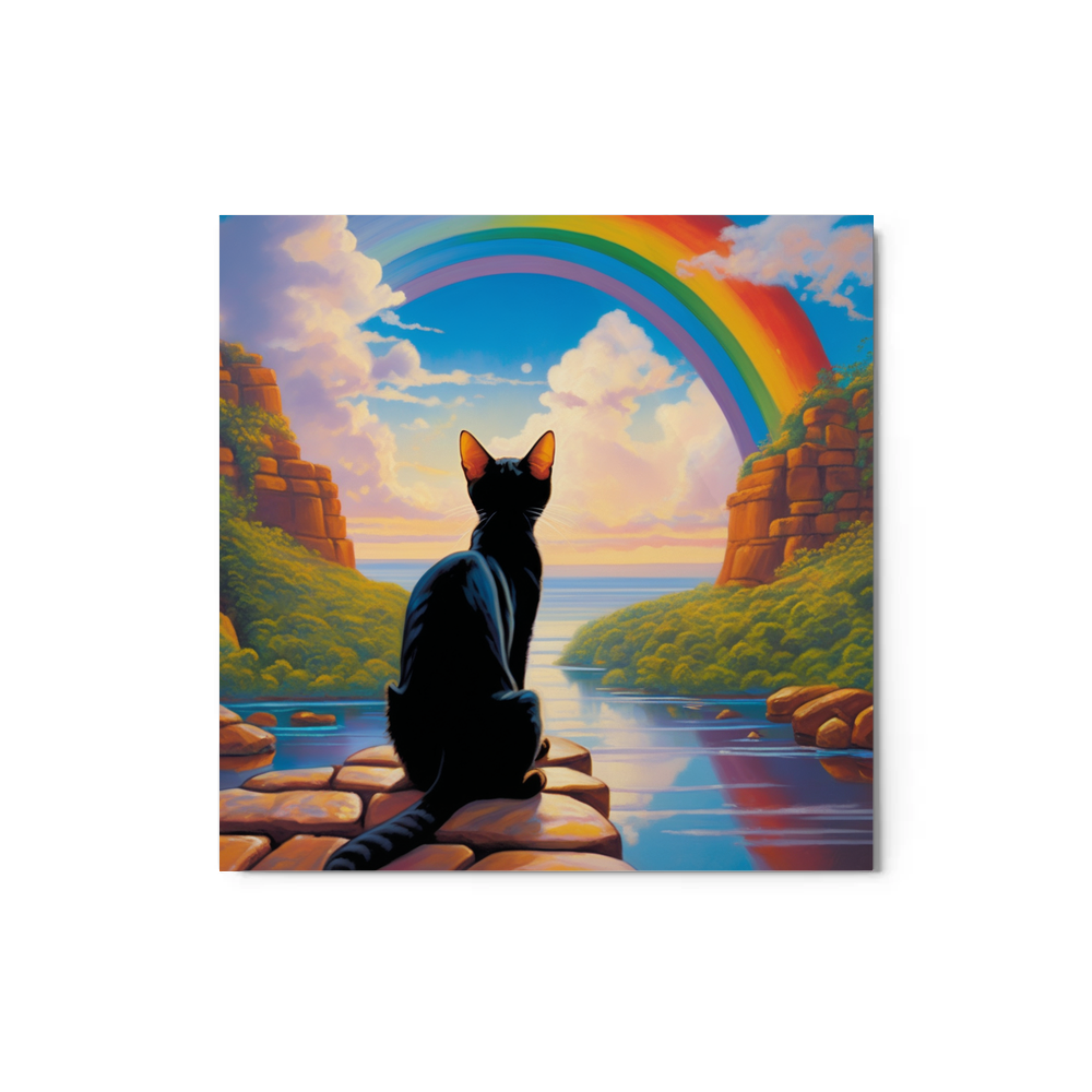 PugMug Custom Black Abyssinian Cat Metal Print