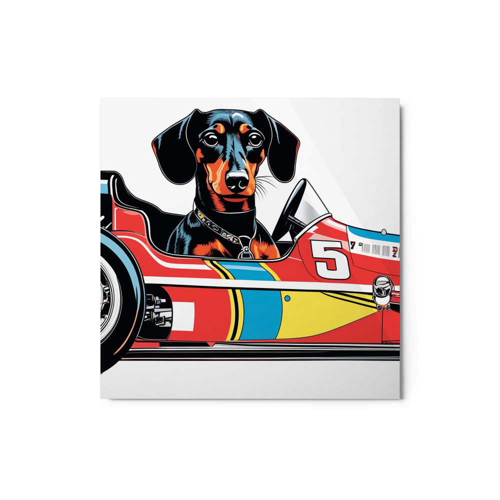 PugMug Custom Black Dachshund Metal Print