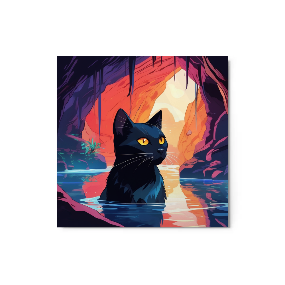 PugMug Custom Black Companion Cat Metal Print