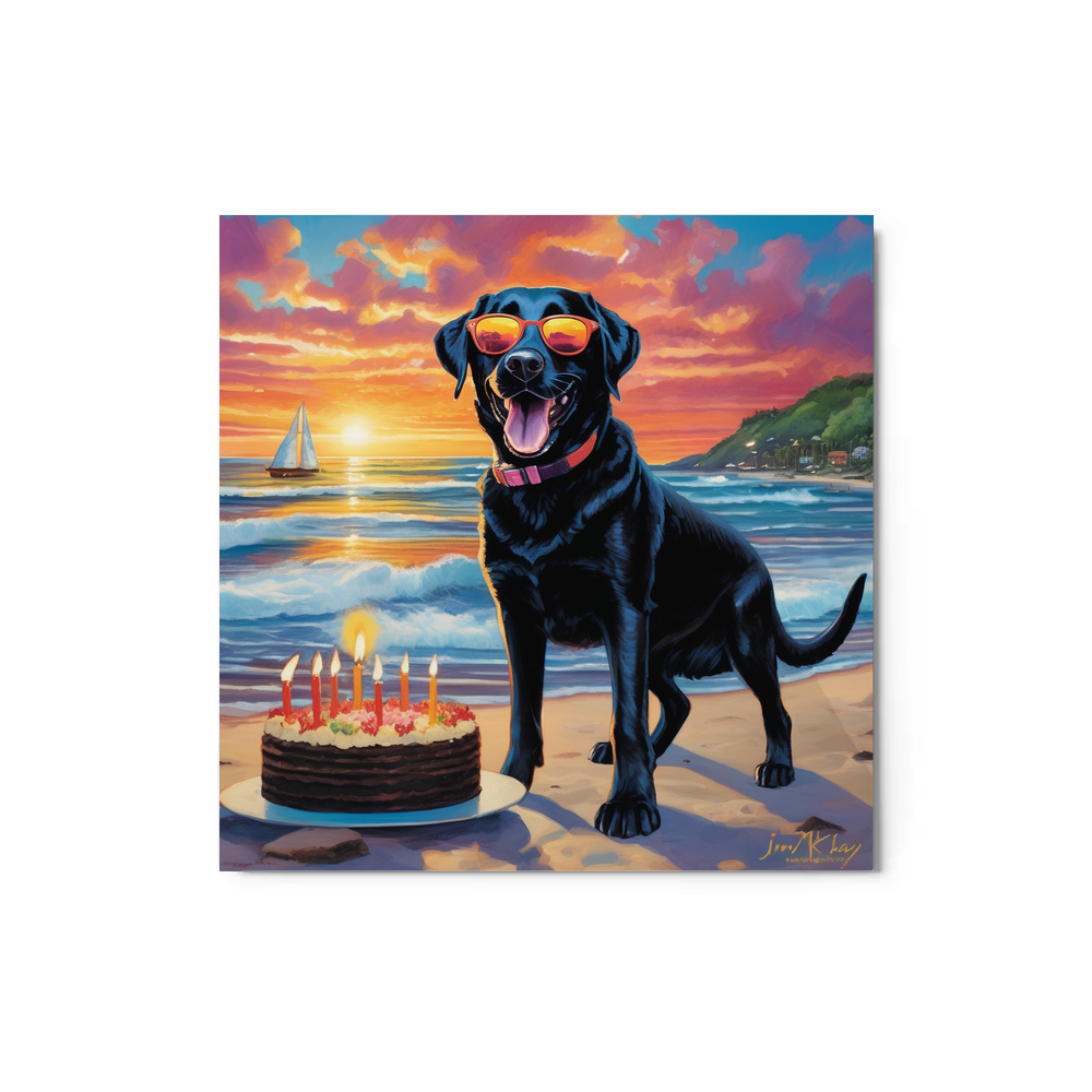 PugMug Custom Black Labrador Retriever Metal Print