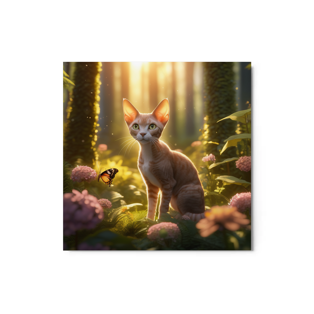 PugMug Custom Tabby Devon Rex Cat Metal Print