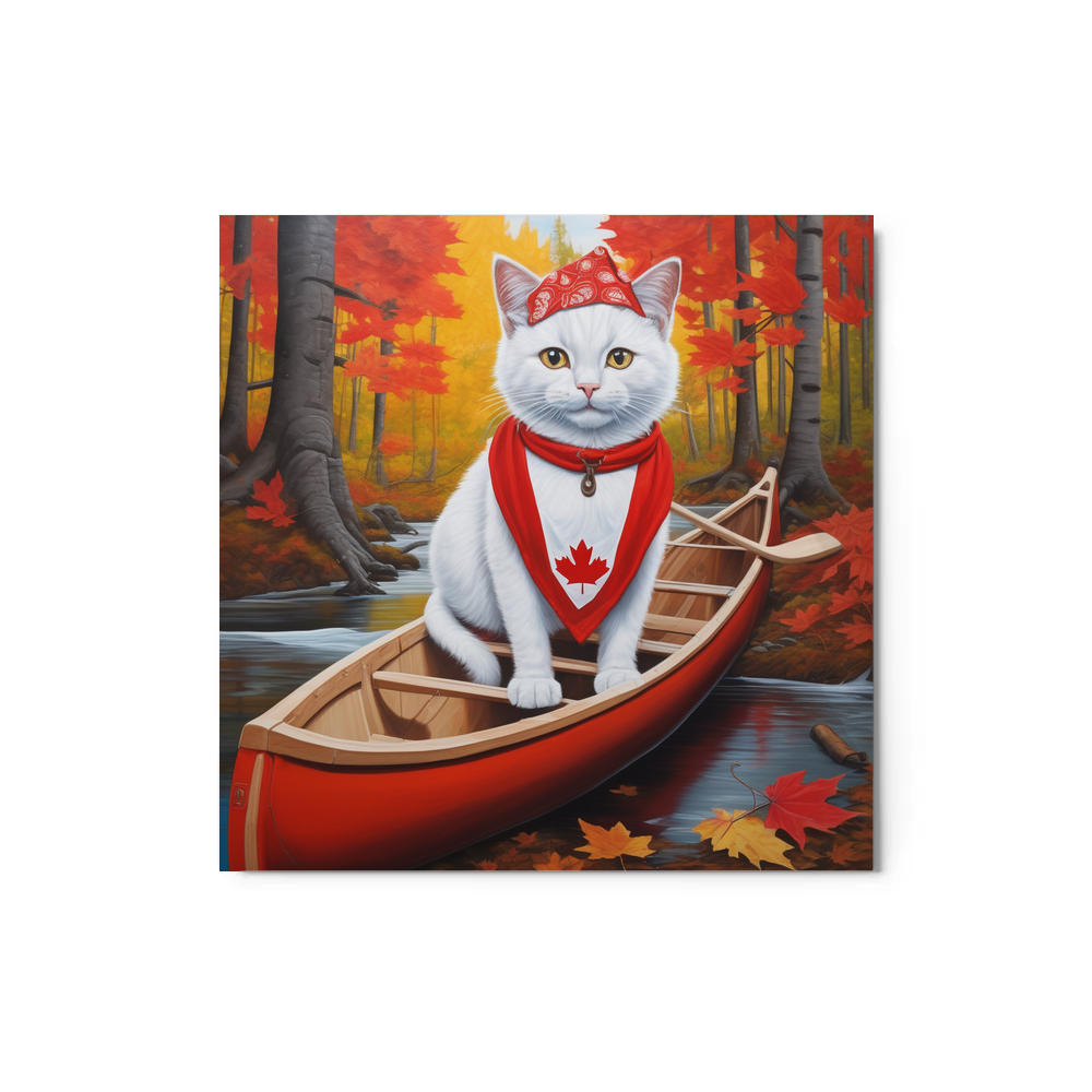 PugMug Custom White Companion Cat Metal Print