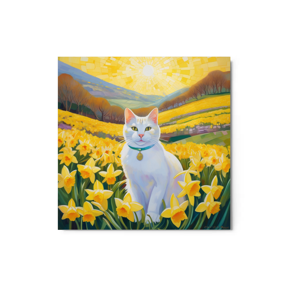 PugMug Custom White Companion Cat Metal Print