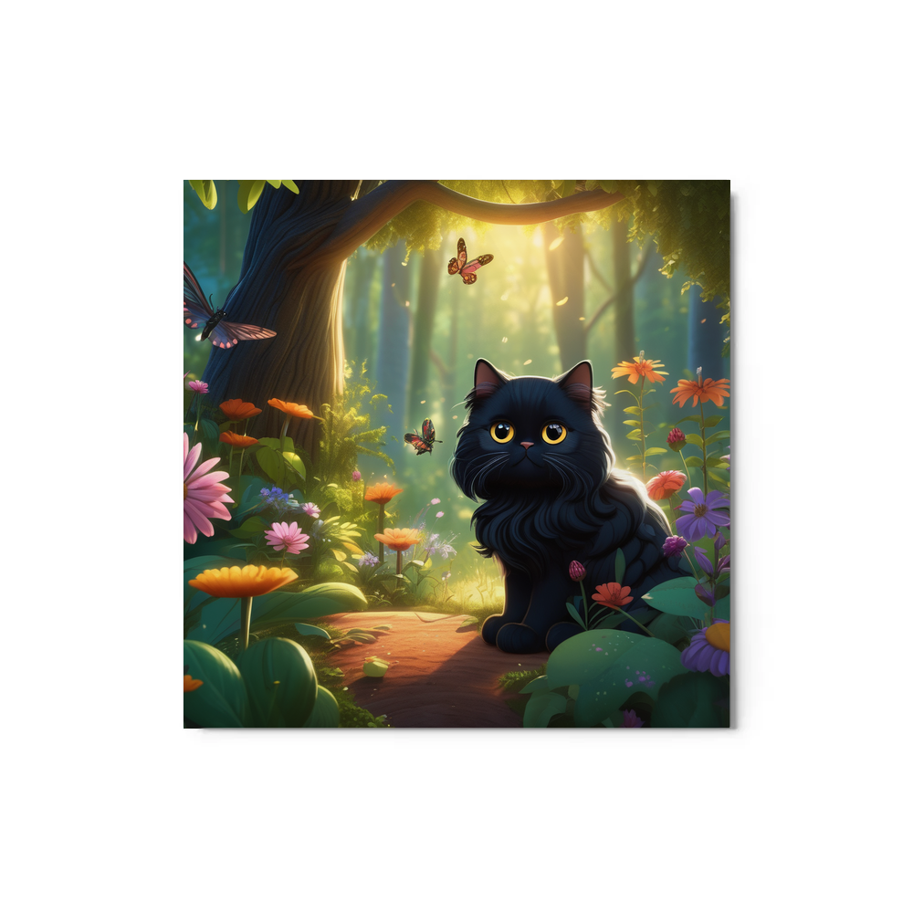 PugMug Custom Black Persian Cat Metal Print