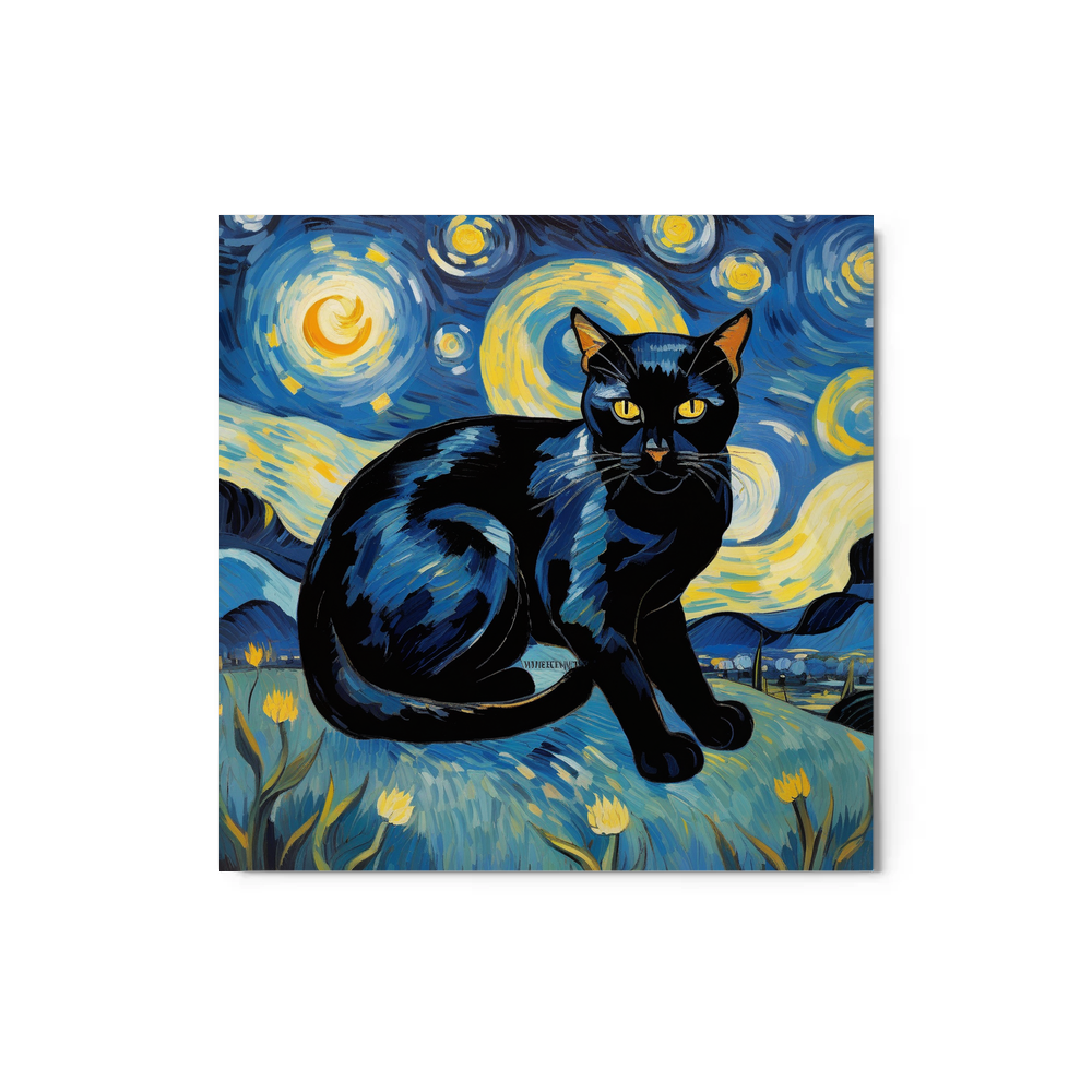 PugMug Custom Black Exotic Cat Metal Print