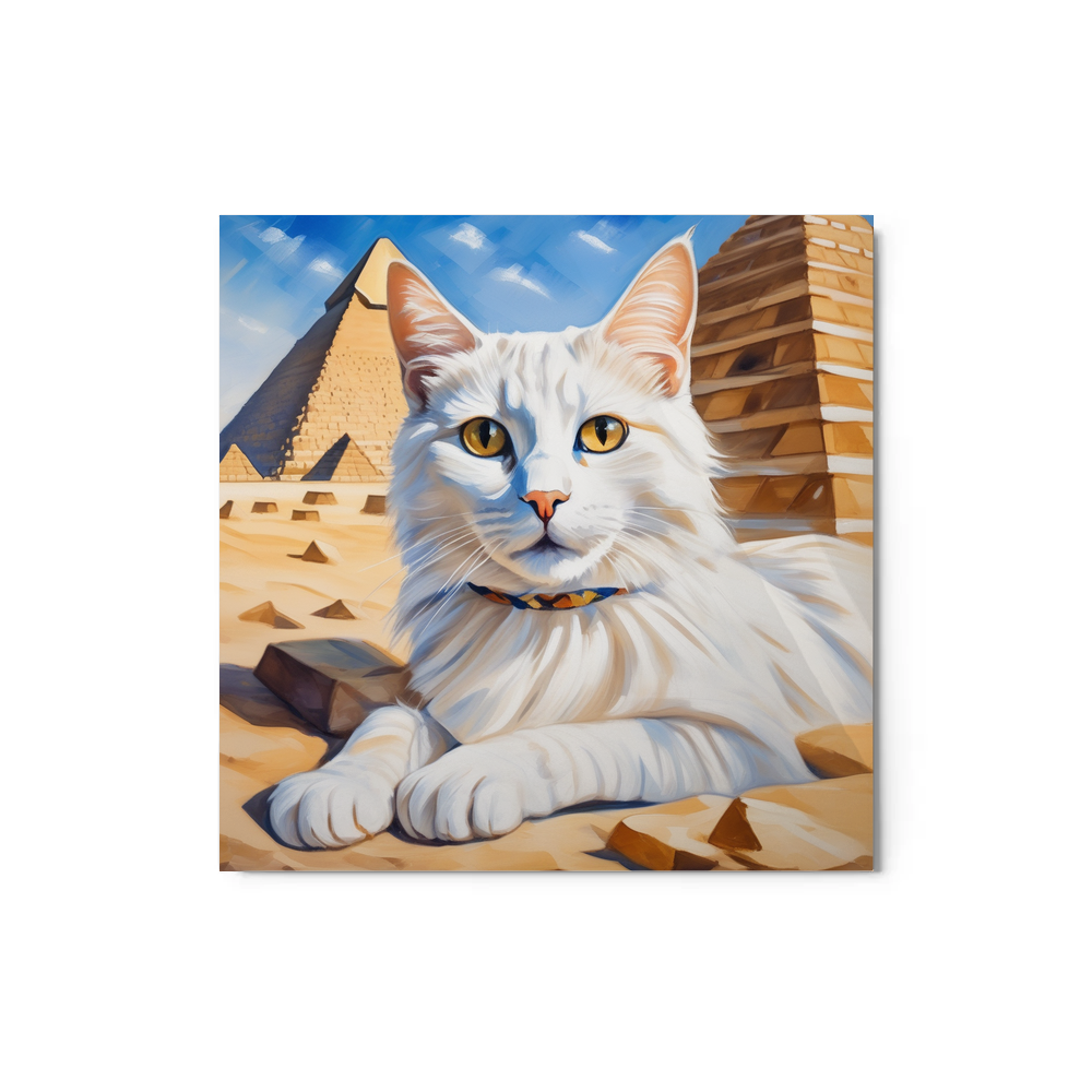 PugMug Custom White Companion Cat Metal Print