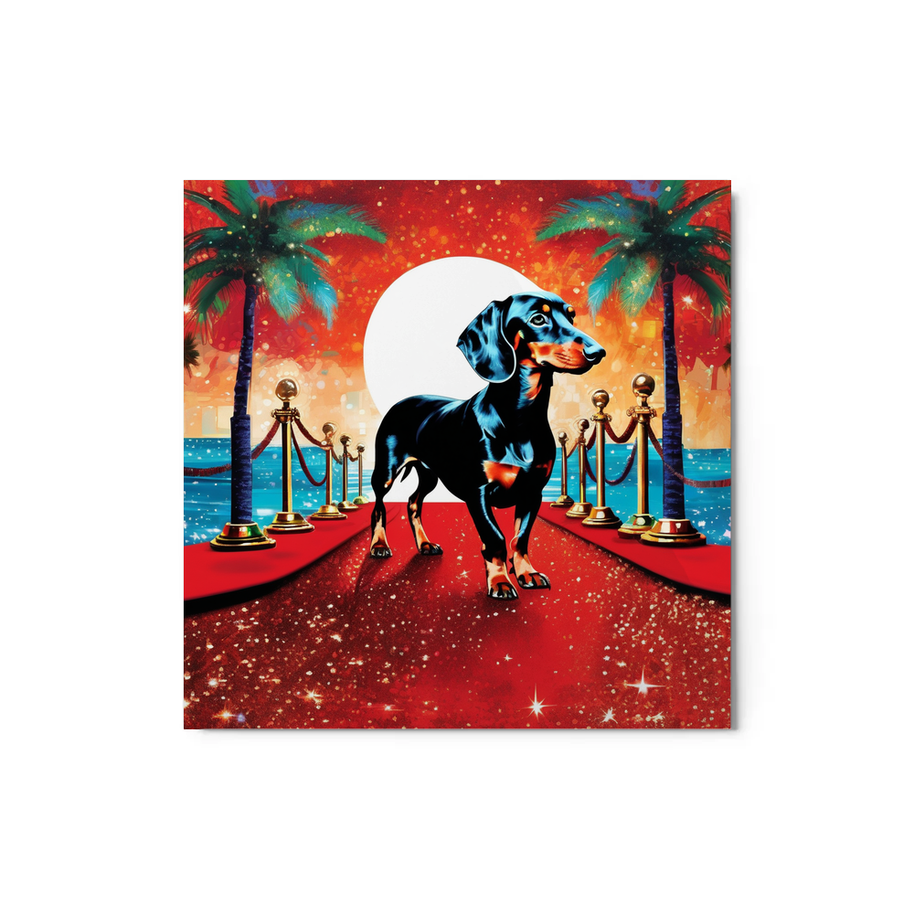 PugMug Custom Black Dachshund Metal Print