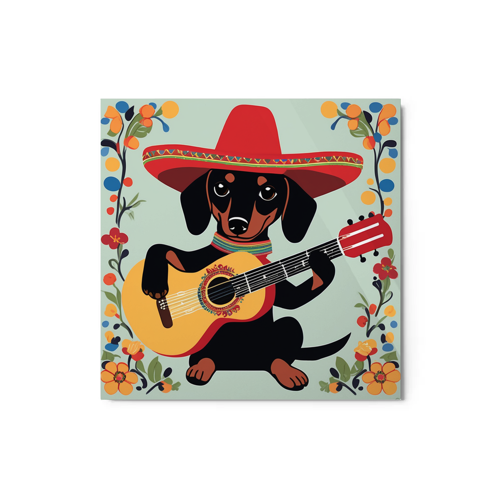 PugMug Custom Black Dachshund Metal Print