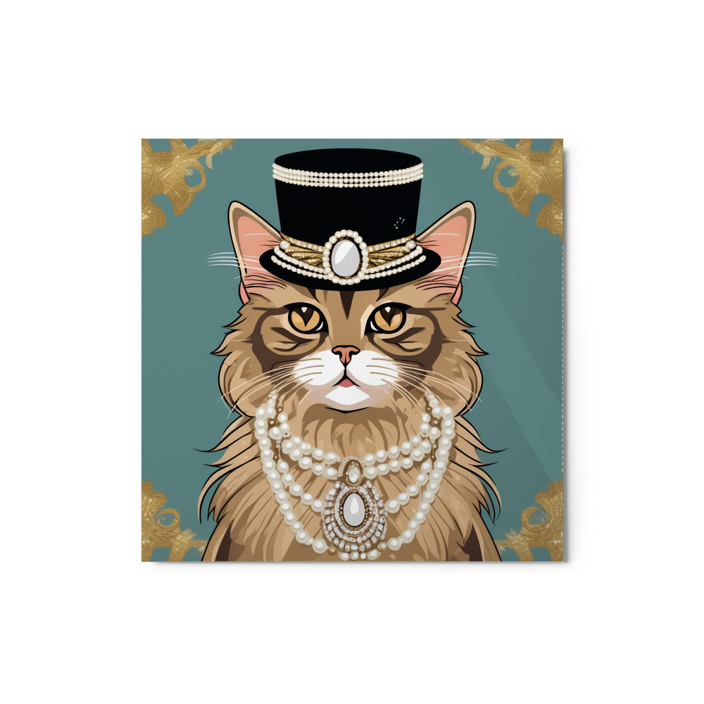 PugMug Custom Tabby Persian Cat Metal Print