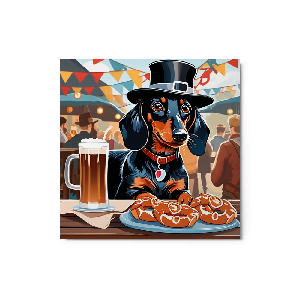 PugMug Custom Black Dachshund Metal Print