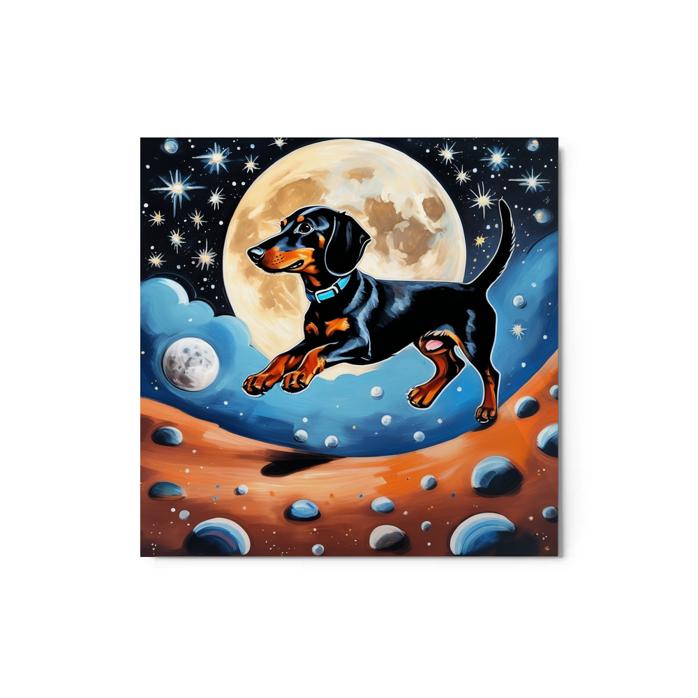 PugMug Custom Black Dachshund Metal Print