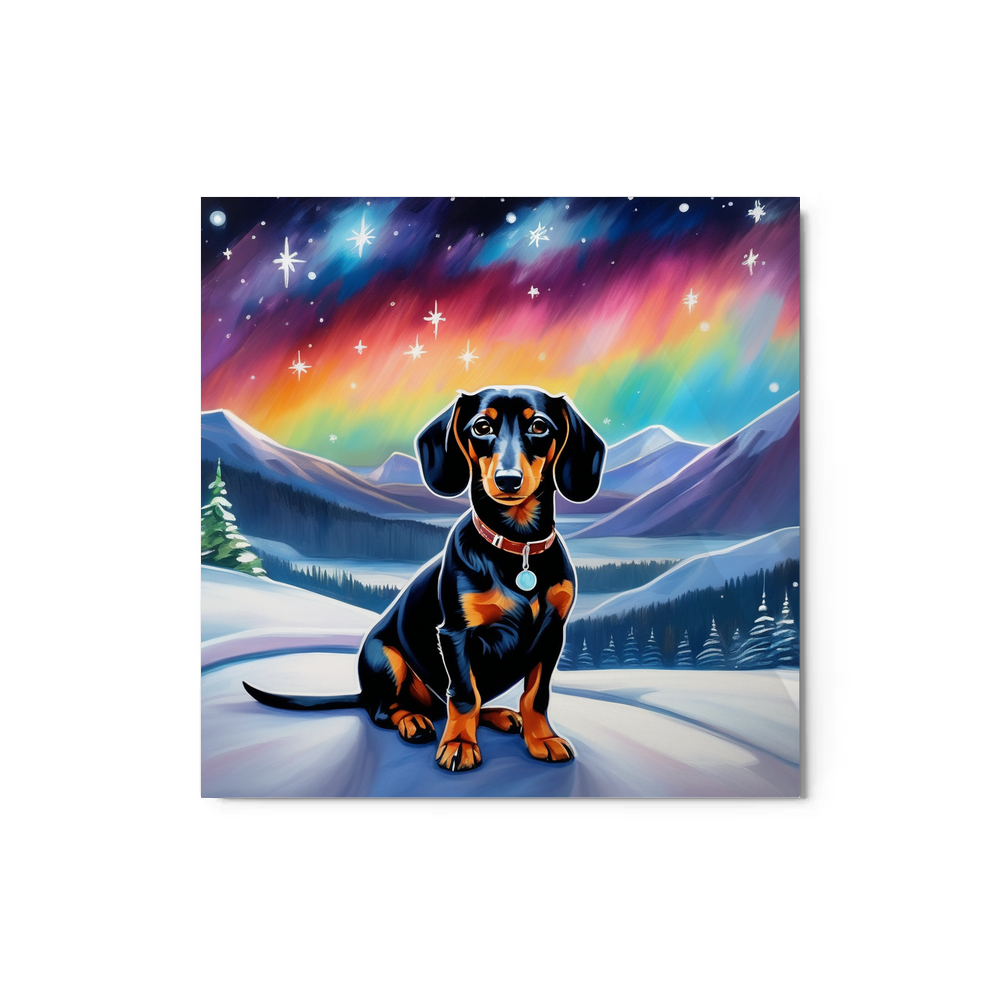 PugMug Custom Black Dachshund Metal Print