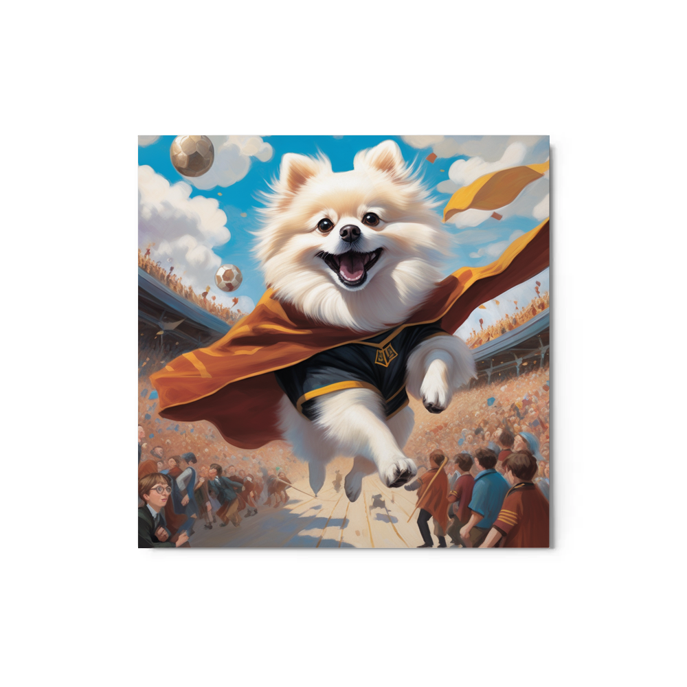 PugMug Custom White Pomeranian Metal Print