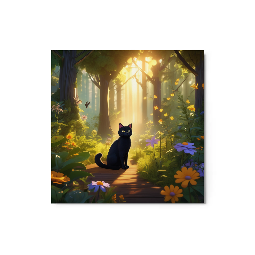 PugMug Custom Black Companion Cat Metal Print