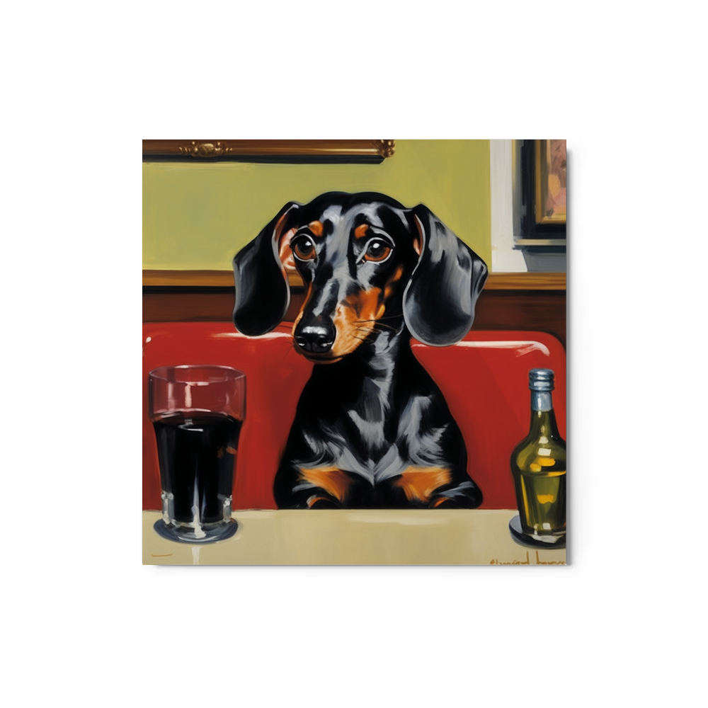 PugMug Custom Black Dachshund Metal Print
